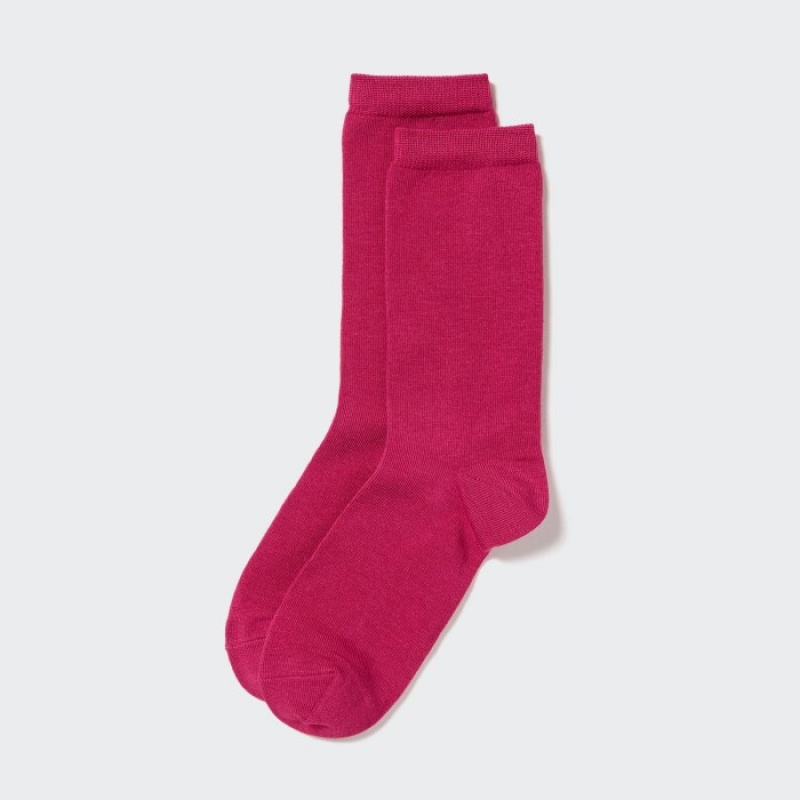 Women Uniqlo HEATTECH Socks Pink | 7733618