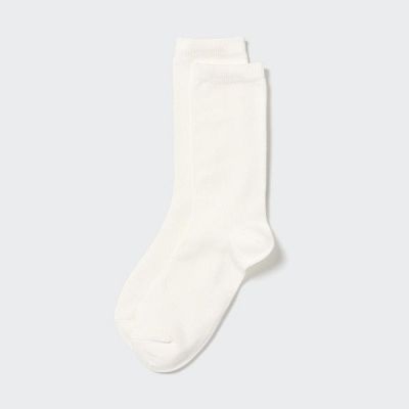 Women Uniqlo HEATTECH Socks White | 334871
