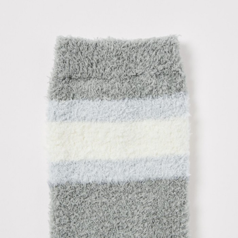 Women Uniqlo HEATTECH Soft Fluffy Socks Grey | 9478417