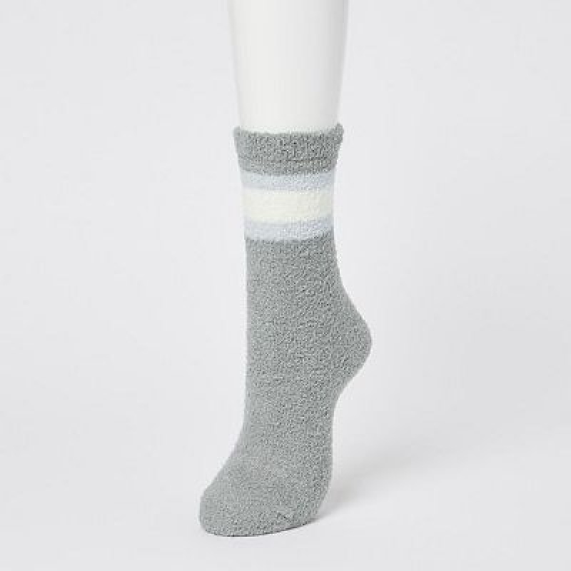 Women Uniqlo HEATTECH Soft Fluffy Socks Grey | 5763860