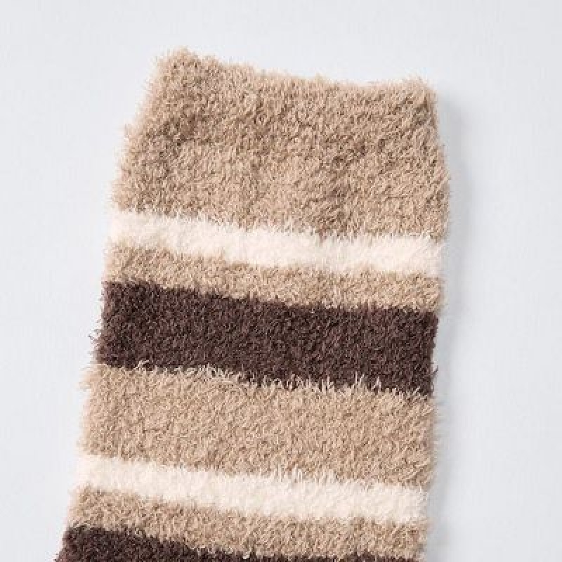 Women Uniqlo HEATTECH Soft Fluffy Socks Beige | 3742841