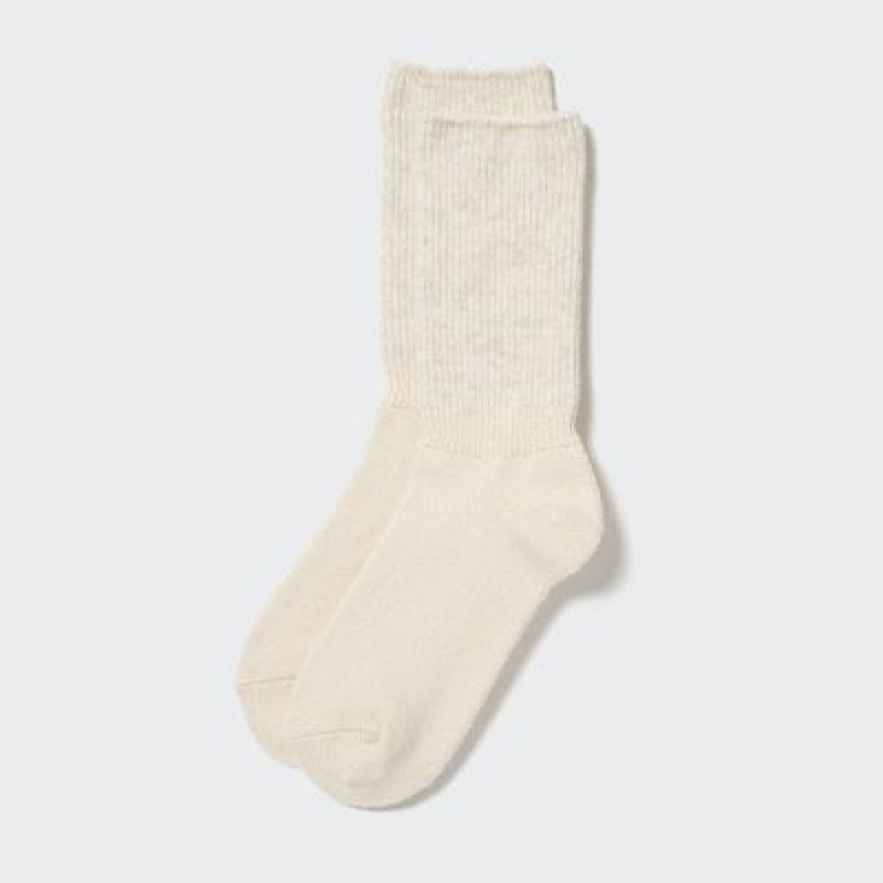 Women Uniqlo HEATTECH Souffle Yarn Socks White | 3171229