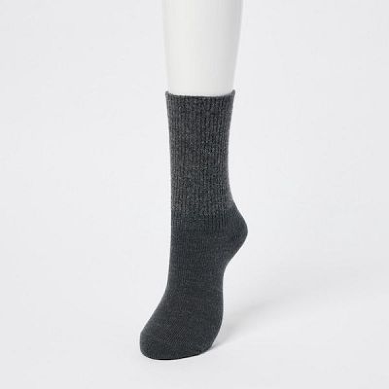 Women Uniqlo HEATTECH Souffle Yarn Socks Black | 8456103
