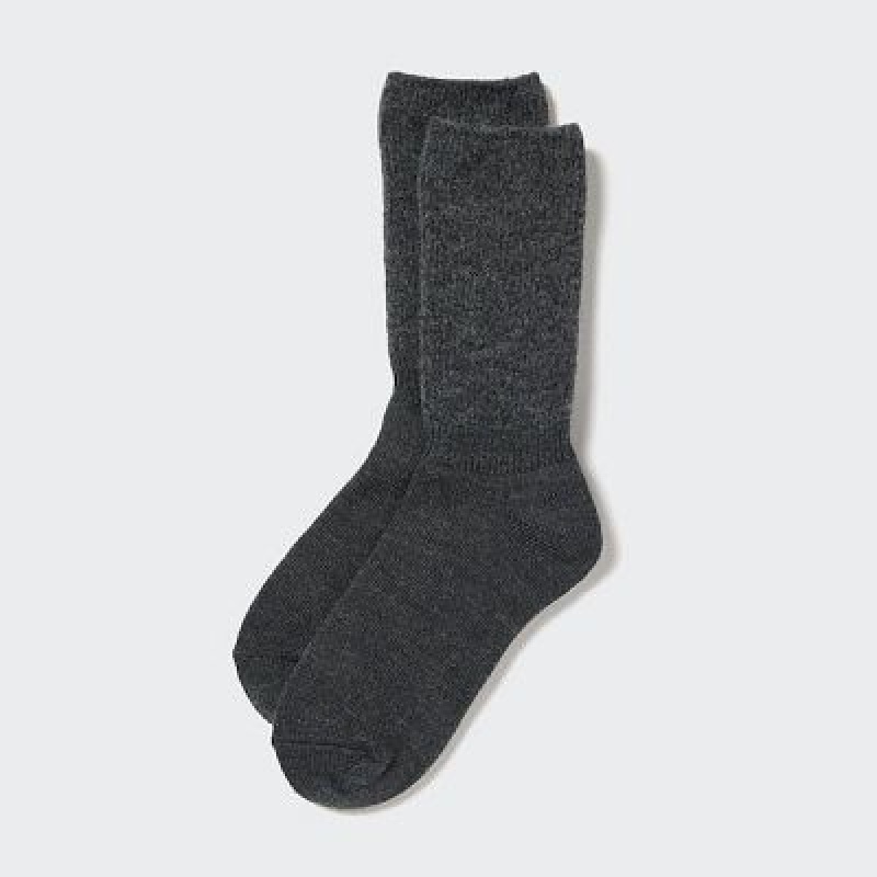 Women Uniqlo HEATTECH Souffle Yarn Socks Black | 8456103