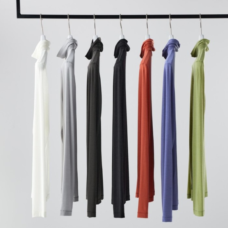 Women Uniqlo HEATTECH Ultra Light Turtleneck Long-Sleeve T Shirts Purple | 4990517