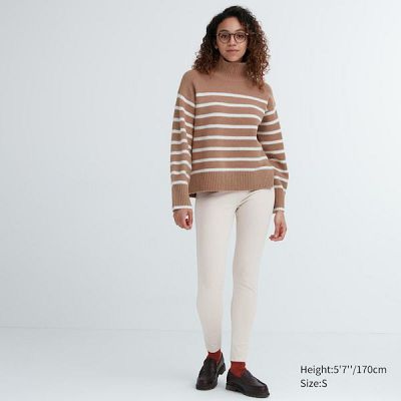Women Uniqlo HEATTECH Ultra Stretch High-Rise Leggings White | 9783454