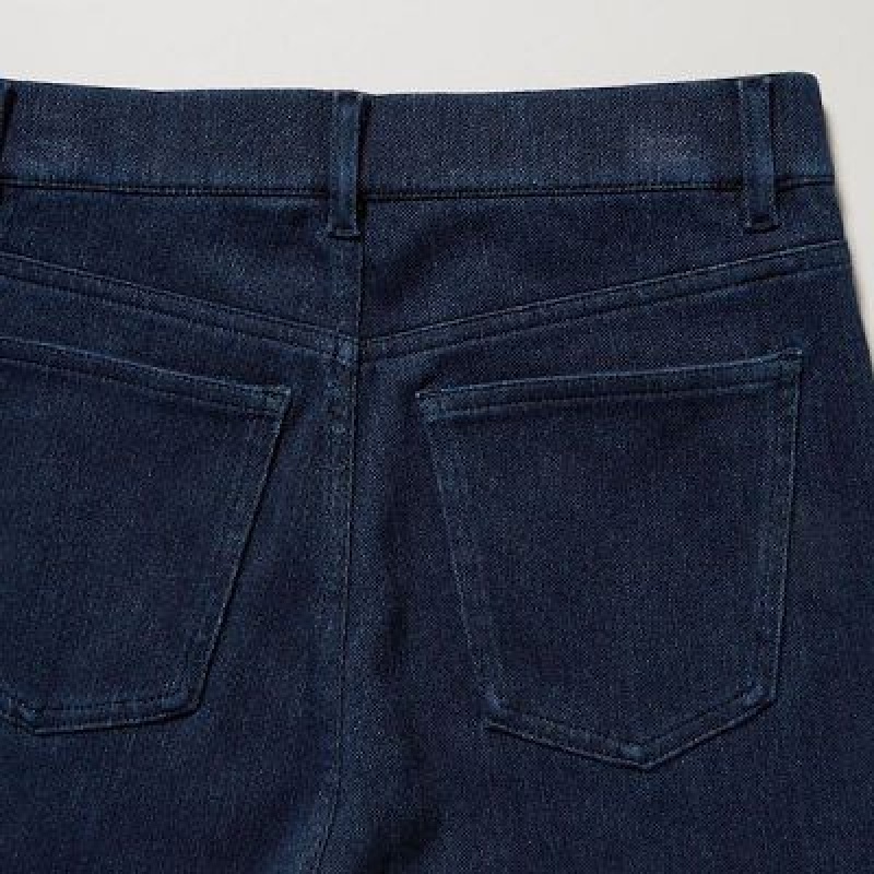 Women Uniqlo HEATTECH Ultra Stretch High-Rise Denim Pants Blue | 2102433