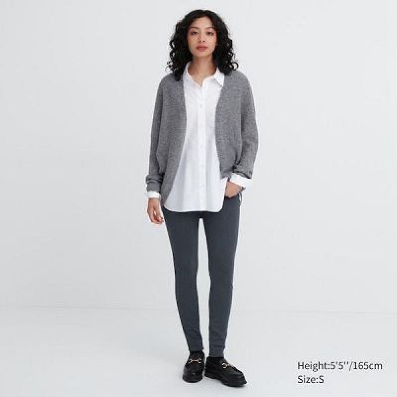 Women Uniqlo HEATTECH Ultra Stretch High-Rise Leggings Grey | 9774652