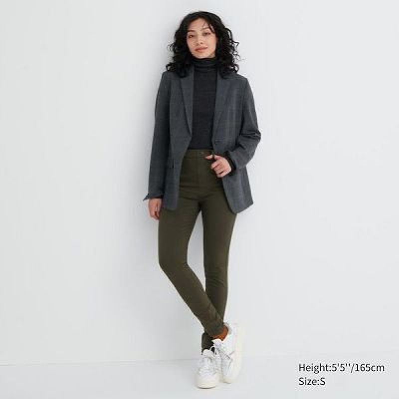 Women Uniqlo HEATTECH Ultra Stretch High-Rise Leggings Olive | 2831369