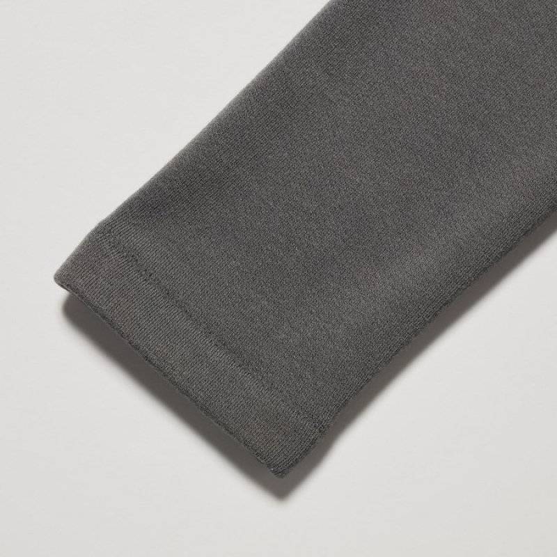 Women Uniqlo HEATTECH Ultra Warm Crew Neck Long-Sleeve T Shirts Grey | 1468591