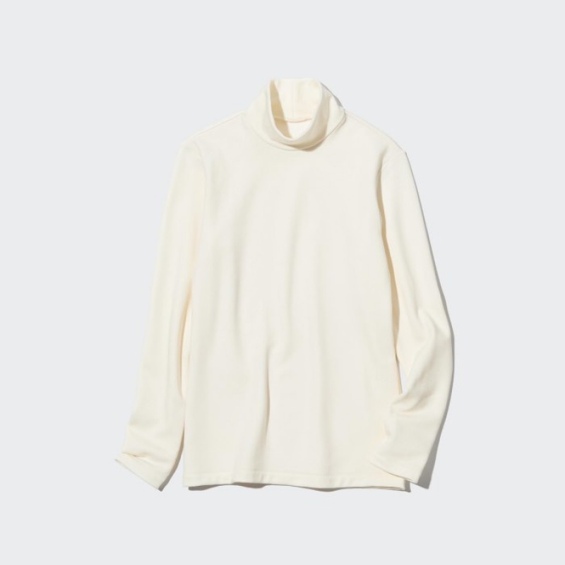 Women Uniqlo HEATTECH Ultra Warm High Neck T Shirts White | 6405541
