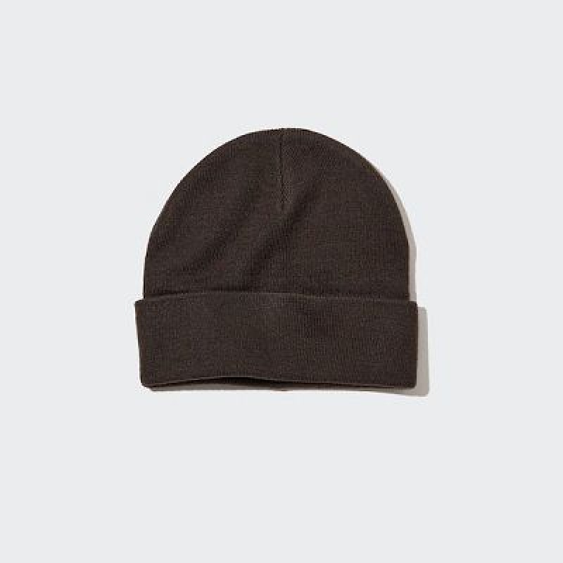 Women Uniqlo HEATTECH Watch Caps Brown | 9776006