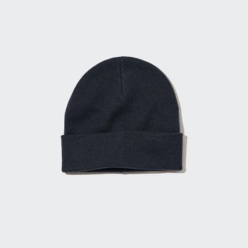Women Uniqlo HEATTECH Watch Caps Navy | 7737566