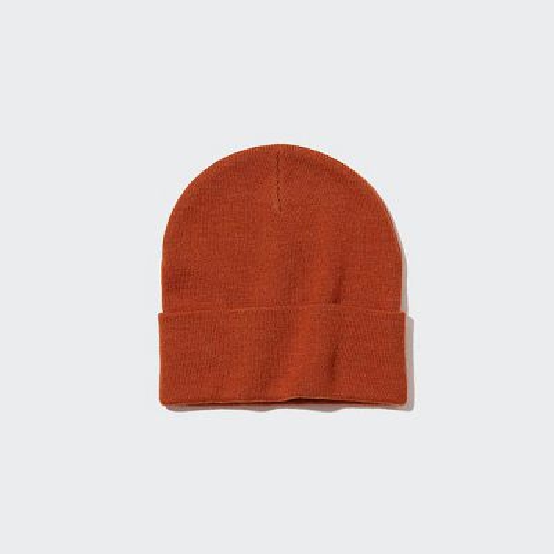 Women Uniqlo HEATTECH Watch Caps Orange | 8715640