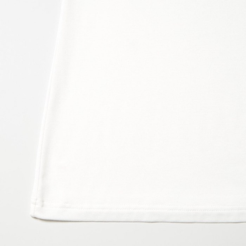 Women Uniqlo Heattech Crew Neck Long-sleeve T Shirts White | 7546910