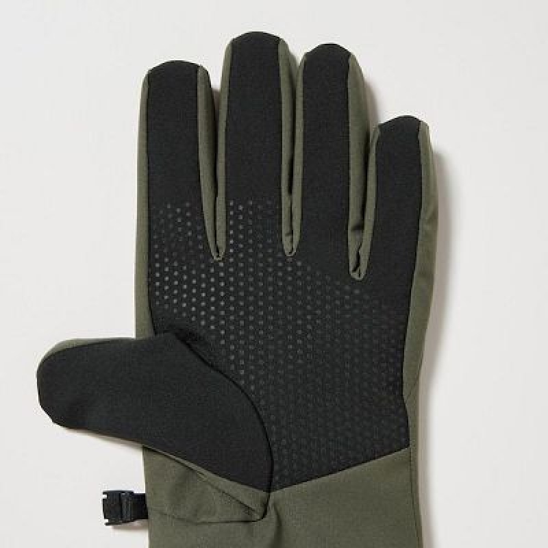 Women Uniqlo Heattech Lined Function Gloves Olive | 5267677