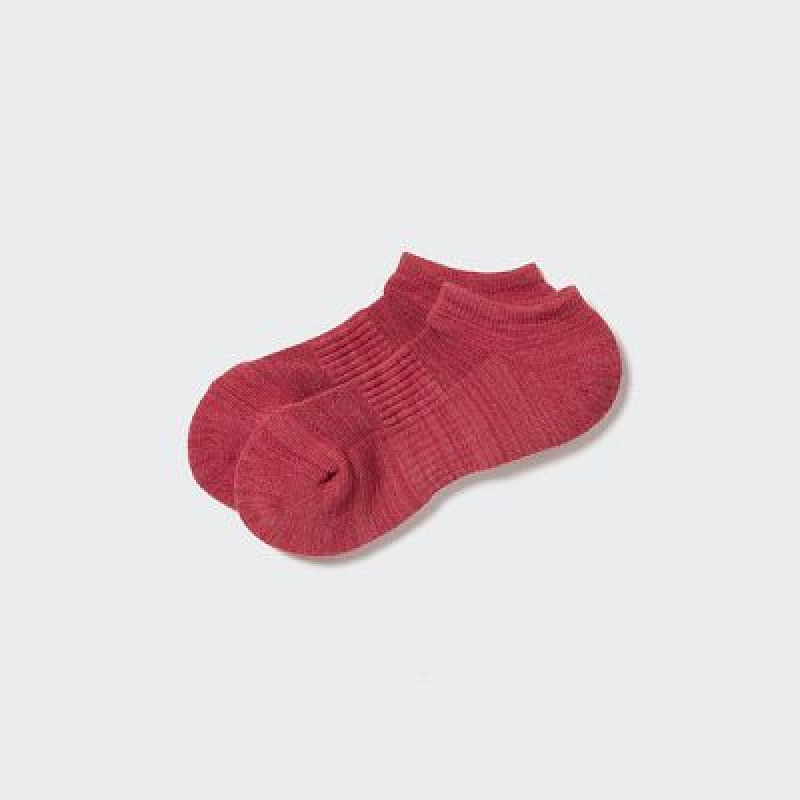 Women Uniqlo Heattech Short Socks Red | 6789558