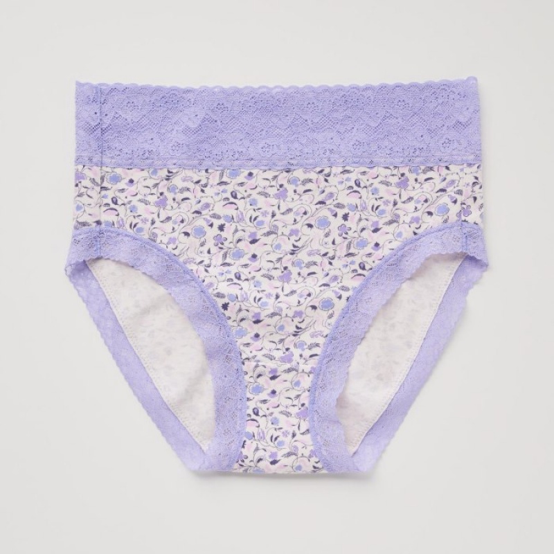 Women Uniqlo High-Rise Briefs Purple | 9432710