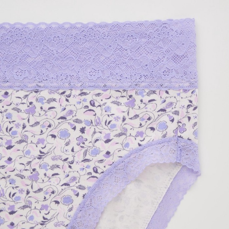 Women Uniqlo High-Rise Briefs Purple | 9432710