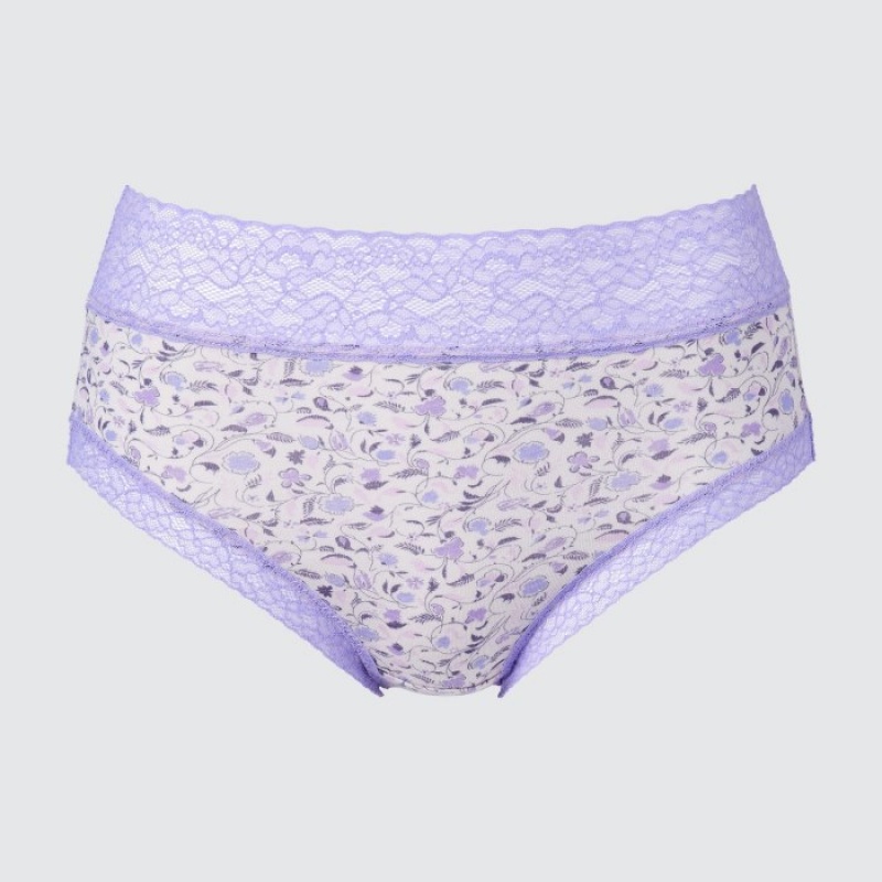 Women Uniqlo High-Rise Briefs Purple | 9432710