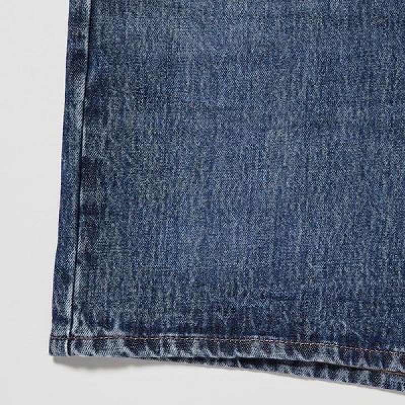 Women Uniqlo High-Rise Denim Shorts Blue | 1927283