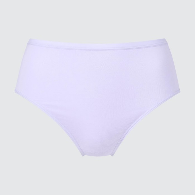 Women Uniqlo High Rise Basic Briefs Purple | 4923906