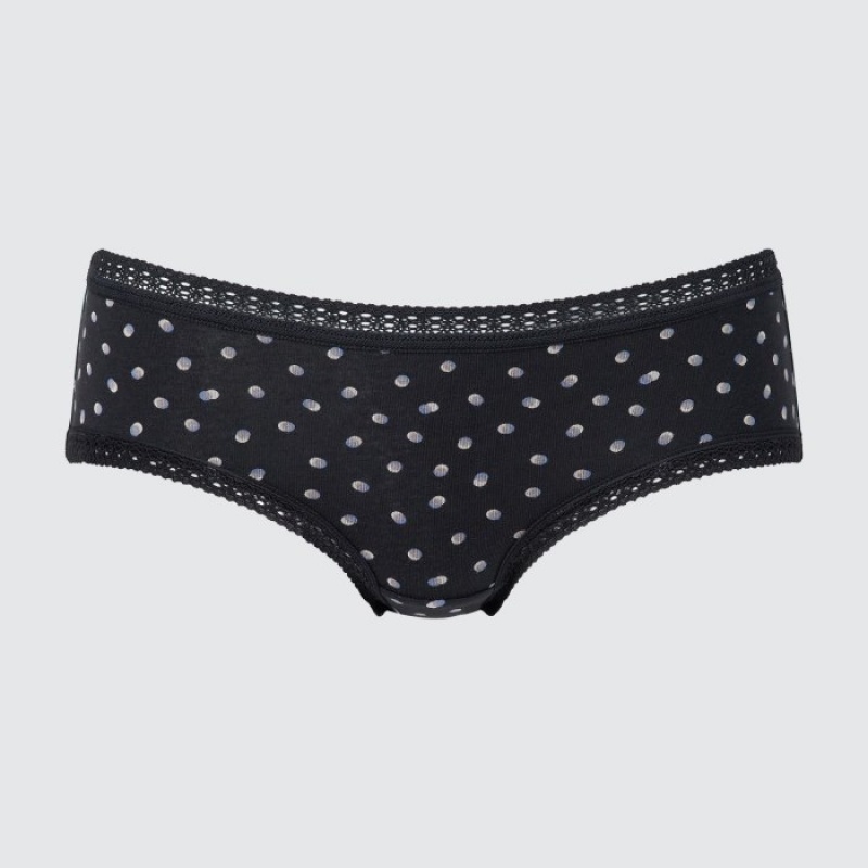 Women Uniqlo Hip Huggers Briefs Black | 8309312