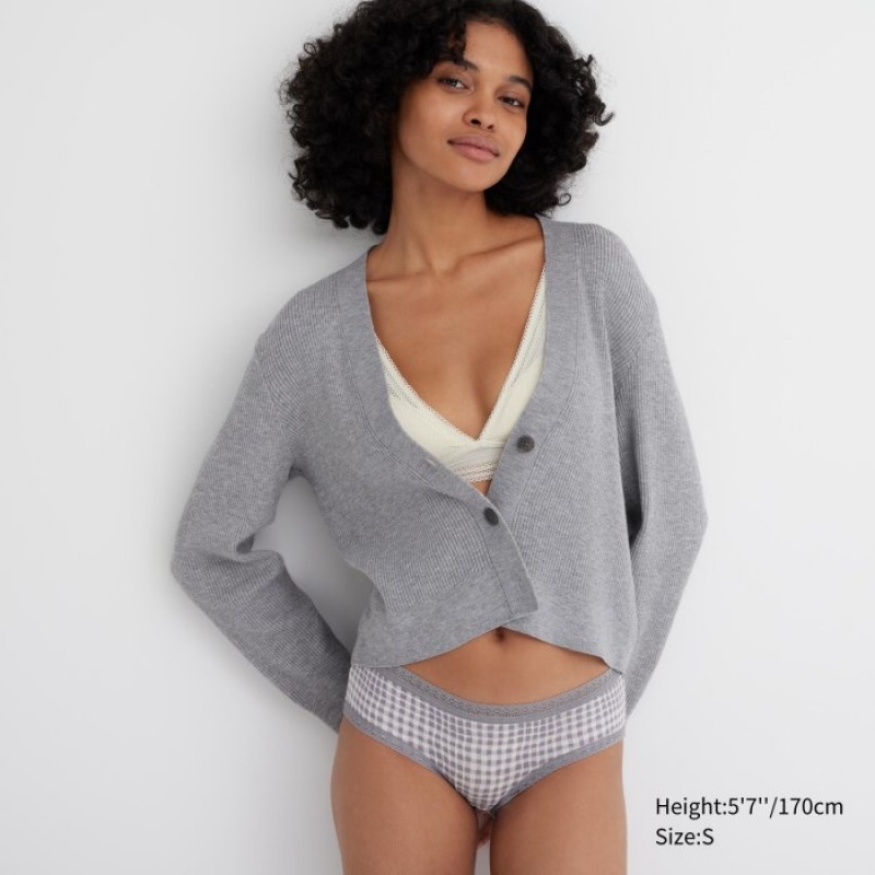 Women Uniqlo Hip Huggers Briefs Grey | 9601067