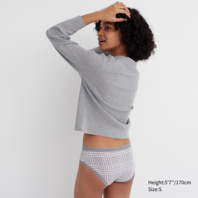 Women Uniqlo Hip Huggers Briefs Grey | 9601067