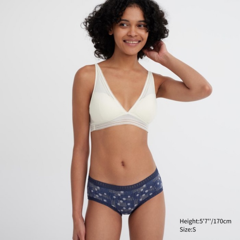 Women Uniqlo Hip Huggers Briefs Navy | 8314949