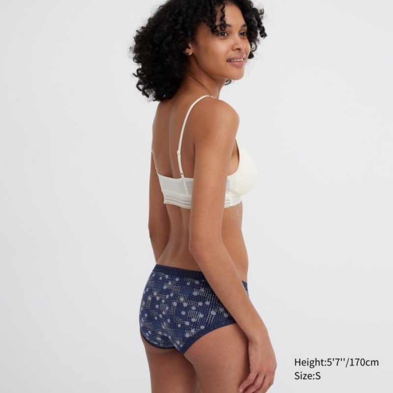 Women Uniqlo Hip Huggers Briefs Navy | 8314949