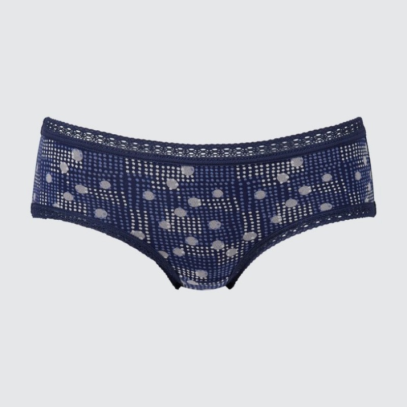 Women Uniqlo Hip Huggers Briefs Navy | 8314949