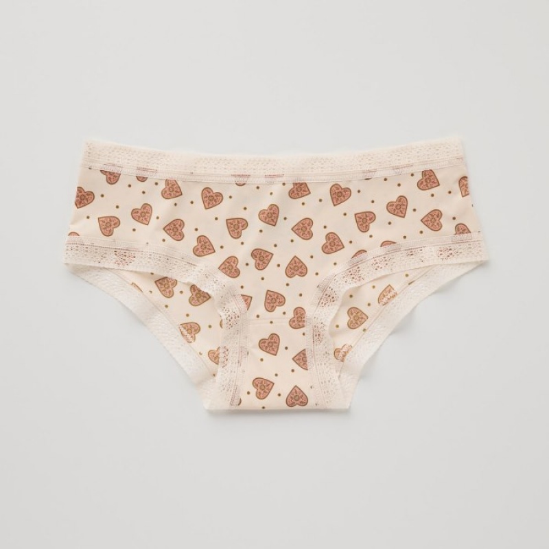 Women Uniqlo Hiphugger Briefs Beige | 4345405