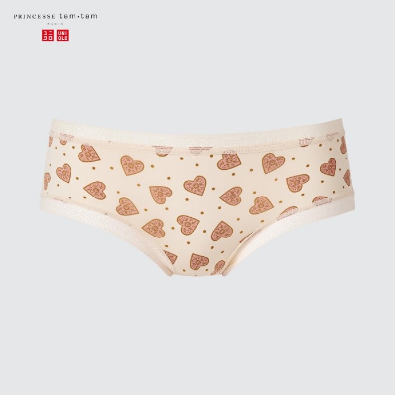 Women Uniqlo Hiphugger Briefs Beige | 4345405