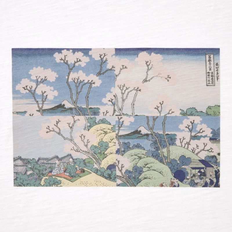 Women Uniqlo Hokusai UT Short Sleeve T Shirts White | 1539954