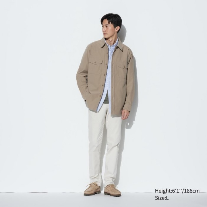Women Uniqlo Jersey Shirts Beige | 3849927