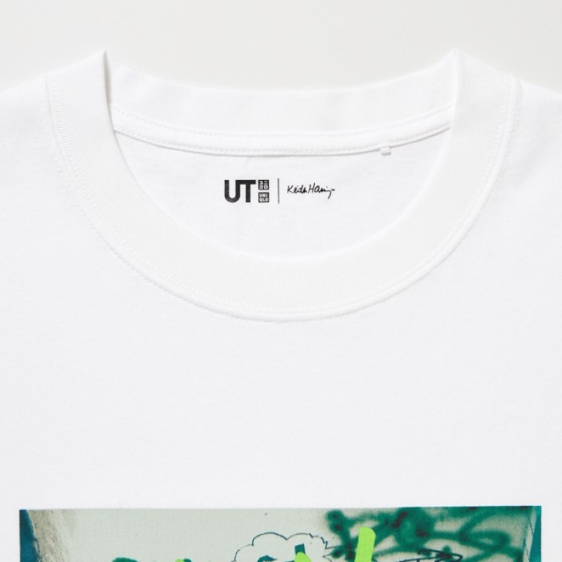 Women Uniqlo Keith Haring UT Short Sleeve T Shirts White | 2215307