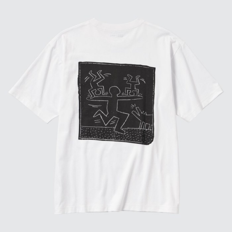 Women Uniqlo Keith Haring UT Short Sleeve T Shirts White | 4697869