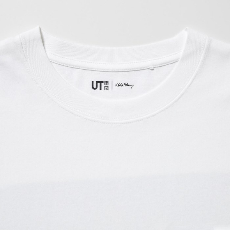 Women Uniqlo Keith Haring UT Short Sleeve T Shirts White | 4697869