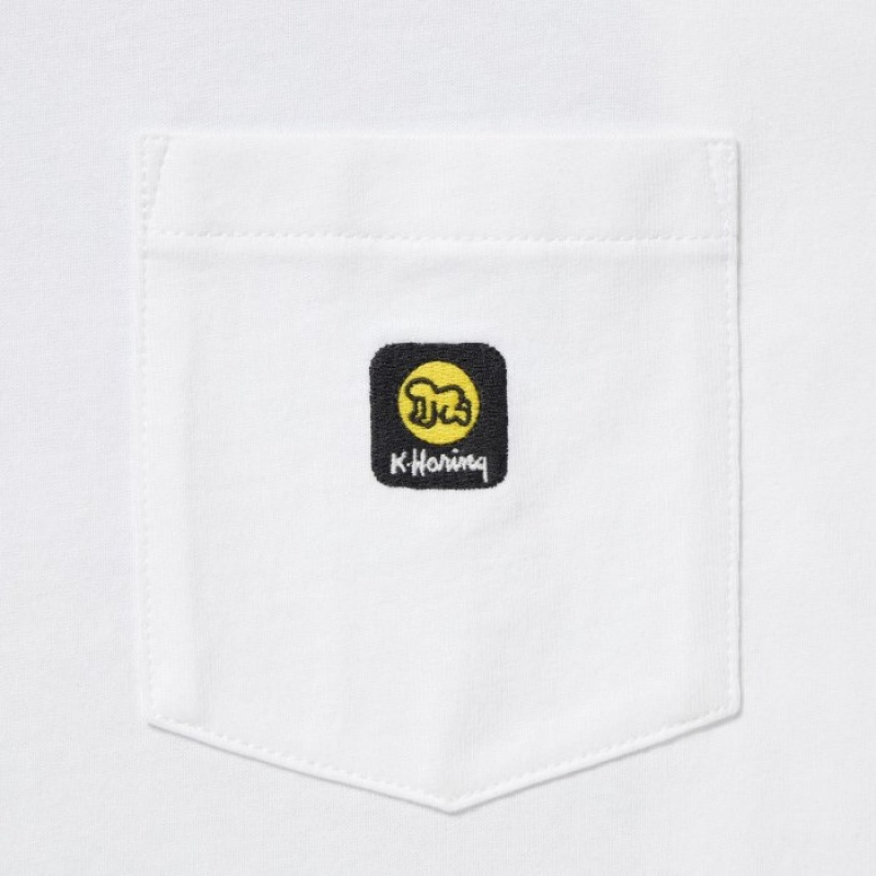 Women Uniqlo Keith Haring UT Short Sleeve T Shirts White | 4697869