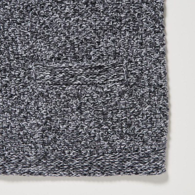 Women Uniqlo Knitted Short Cardigan Grey | 3142983