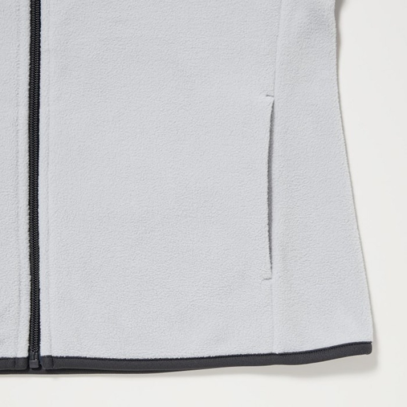 Women Uniqlo Light Fleece Full-Zip Hoodie Grey | 4386975