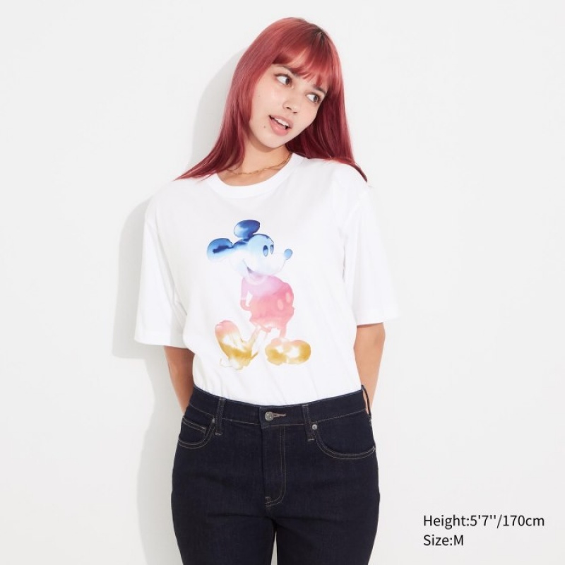 Women Uniqlo MAGIC FOR ALL FOREVER UT Short-Sleeve T Shirts White | 6669324
