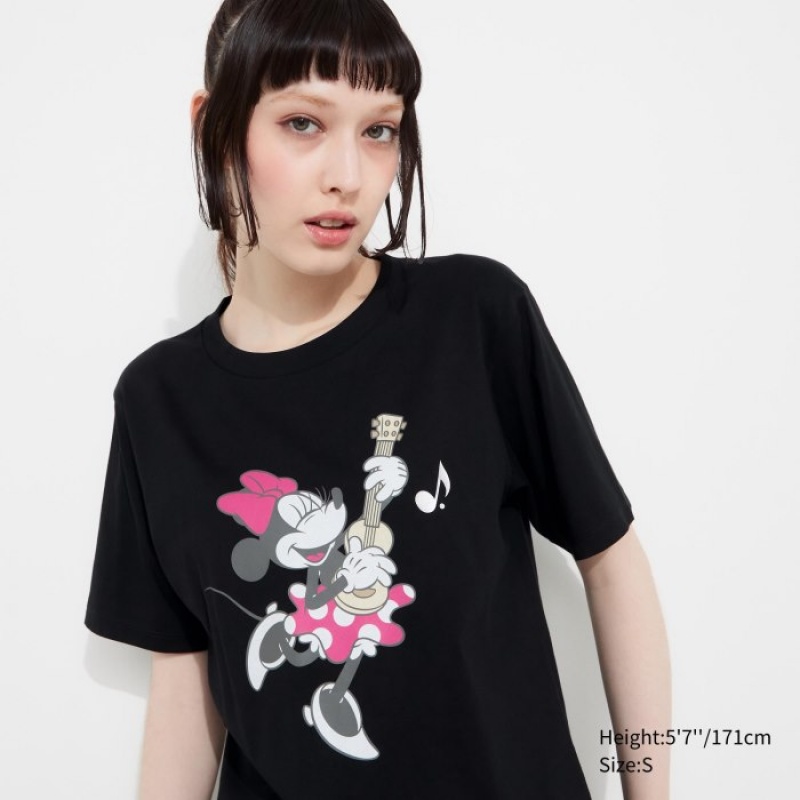 Women Uniqlo MAGIC FOR ALL FOREVER UT Short-Sleeve T Shirts Black | 8593634