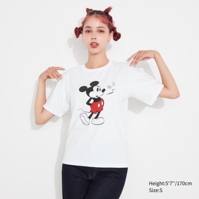 Women Uniqlo MAGIC FOR ALL FOREVER UT Short-Sleeve T Shirts White | 8083286