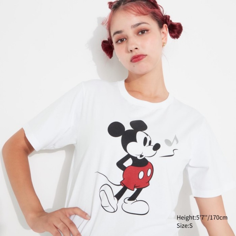 Women Uniqlo MAGIC FOR ALL FOREVER UT Short-Sleeve T Shirts White | 8083286