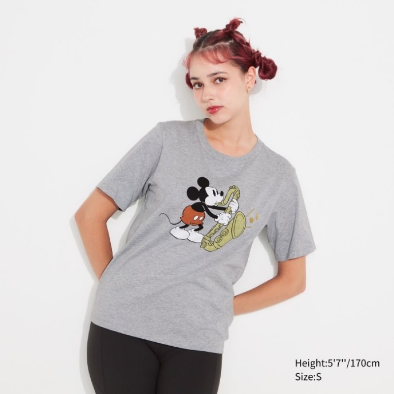 Women Uniqlo MAGIC FOR ALL FOREVER UT Short-Sleeve T Shirts Grey | 7226423
