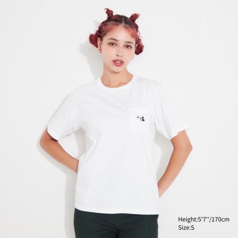 Women Uniqlo MAGIC FOR ALL FOREVER UT Short-Sleeve T Shirts White | 7528792