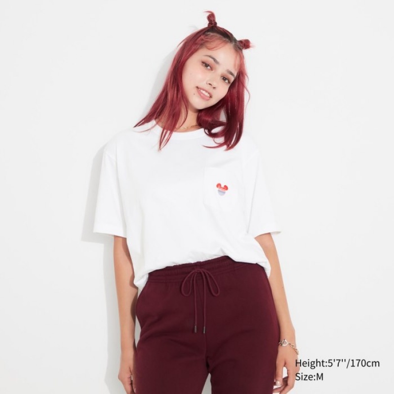 Women Uniqlo MAGIC FOR ALL FOREVER UT Short-Sleeve T Shirts White | 748233
