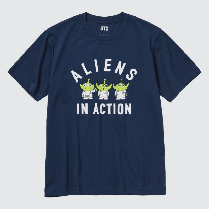 Women Uniqlo MAGIC FOR ALL FOREVER UT Short-Sleeve T Shirts Navy | 7091833
